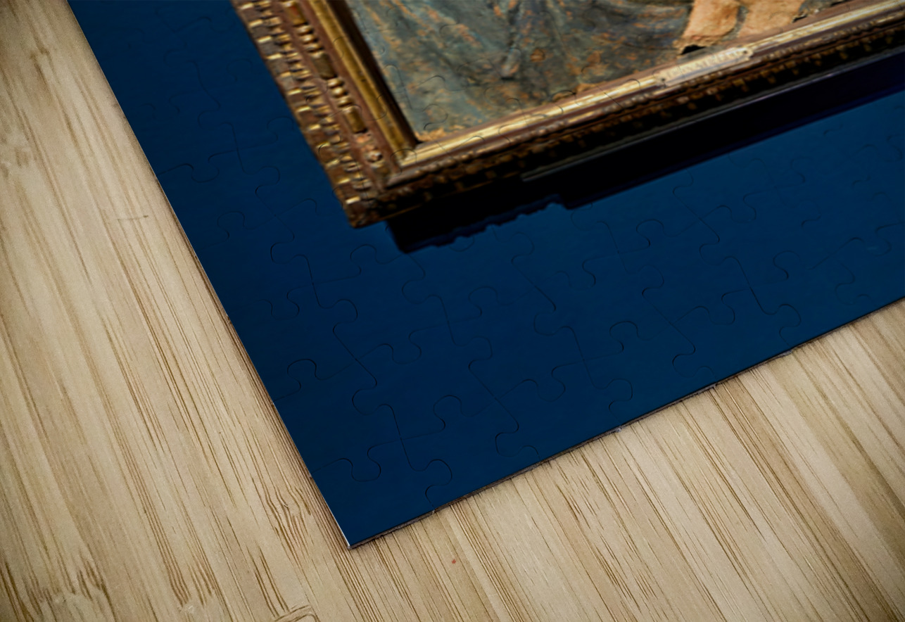 Visitors admire Madonna and Child sculpture by Donatello in muse Marco Brivio Puzzle