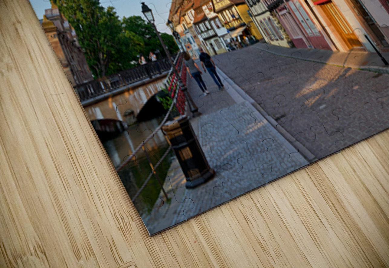 People walking along the canal in Petite Venise Colmar during ev Marco Brivio Puzzle