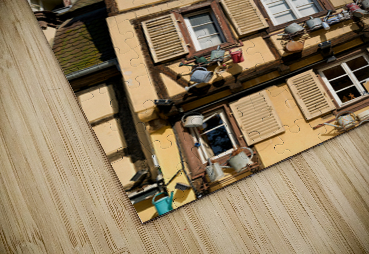 Timber framed houses in Colmar with clear blue sky above Marco Brivio Puzzle