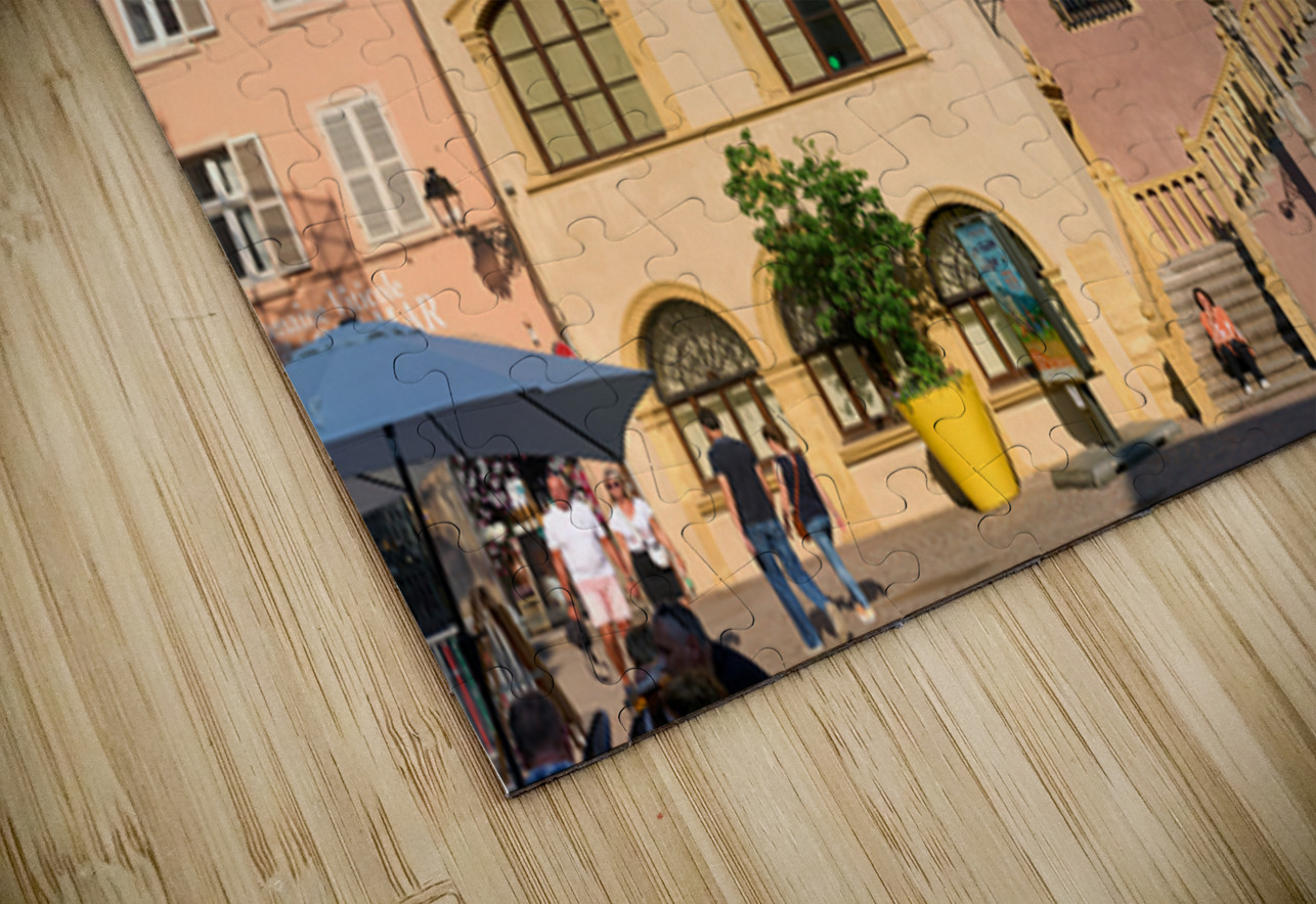 Visitors gather at Koifhus old custom house in Colmar Alsace Marco Brivio Puzzle