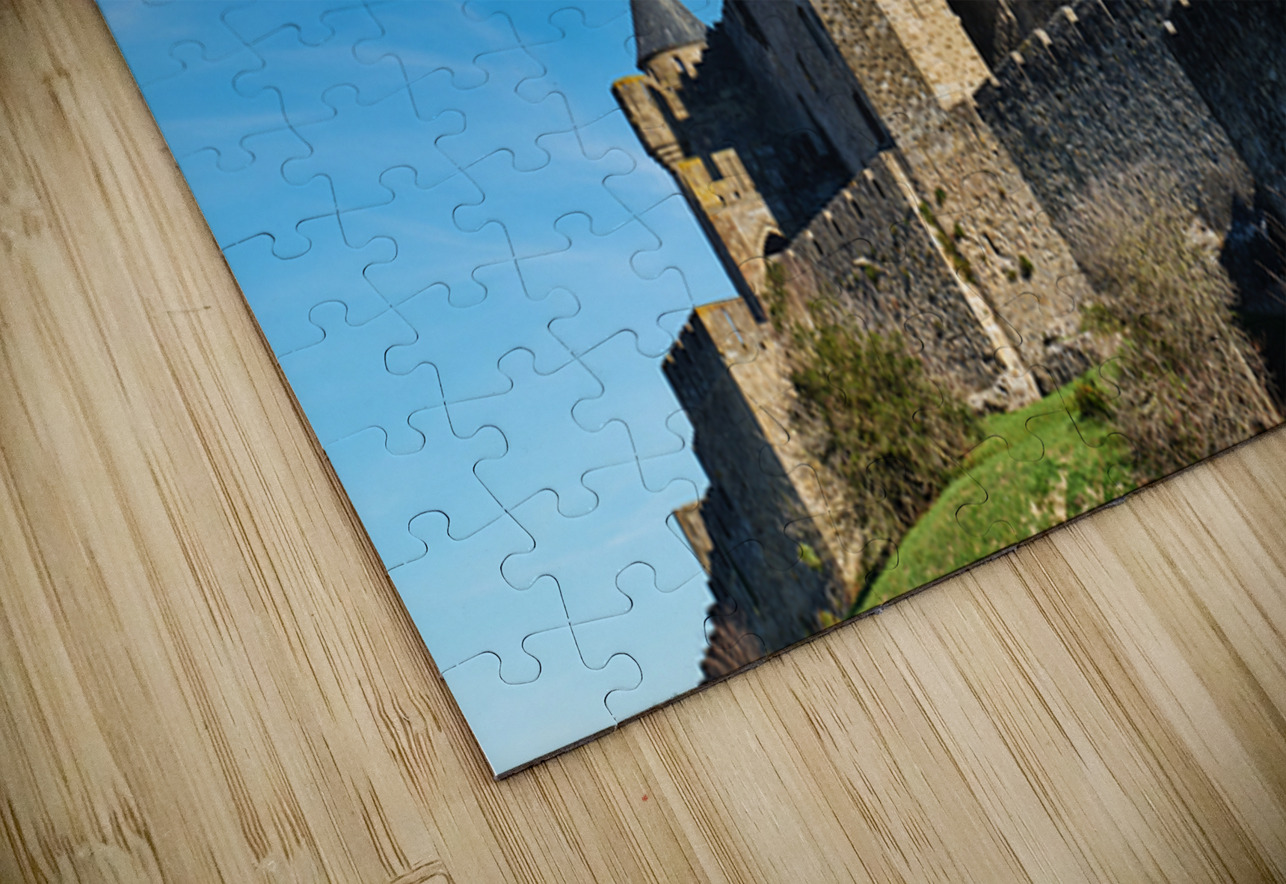 Visit to the famous castle of Carcassonne in France on a clear d Marco Brivio Puzzle