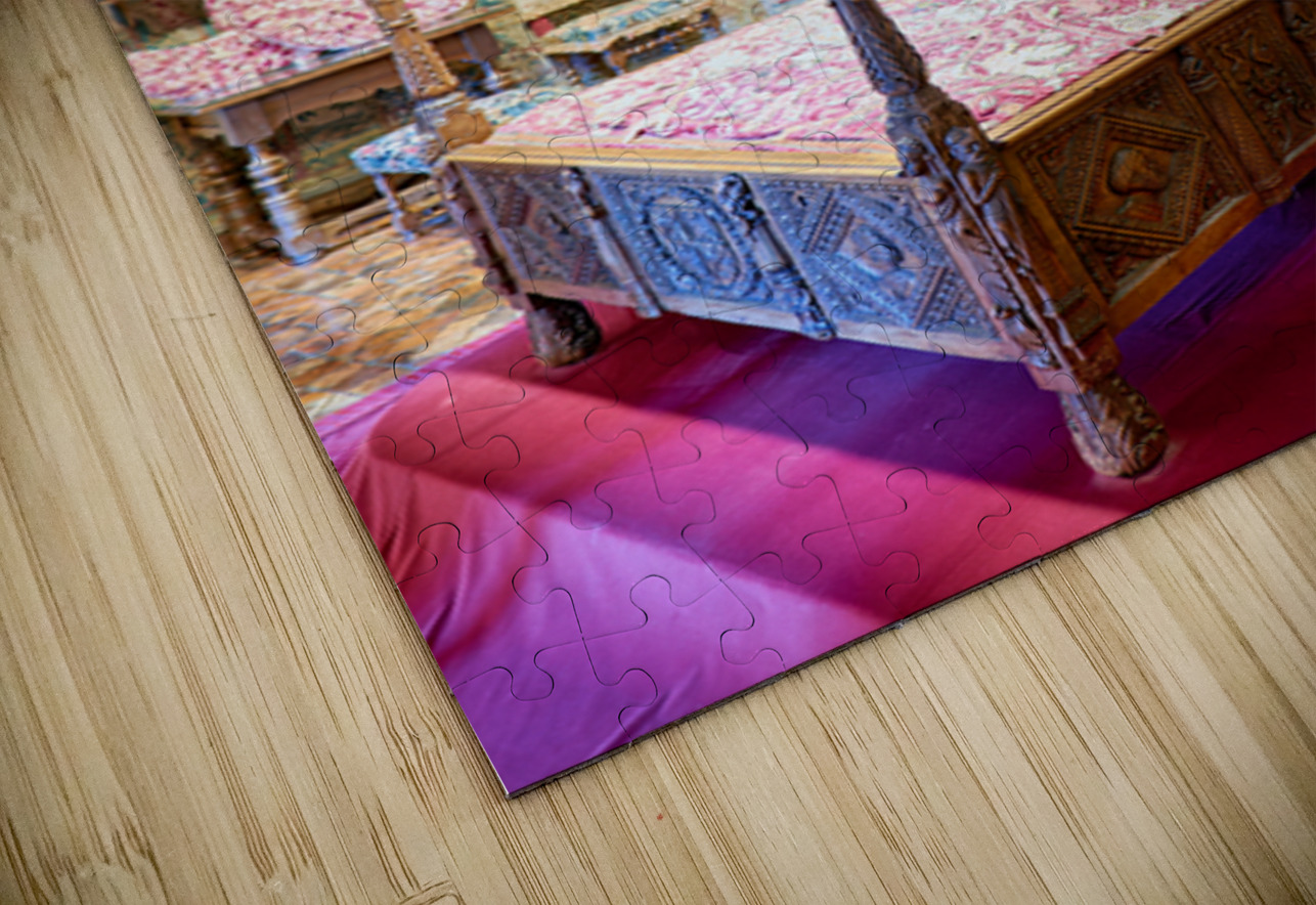 Historic bed at Chateau de Chenonceau in France Marco Brivio Puzzle