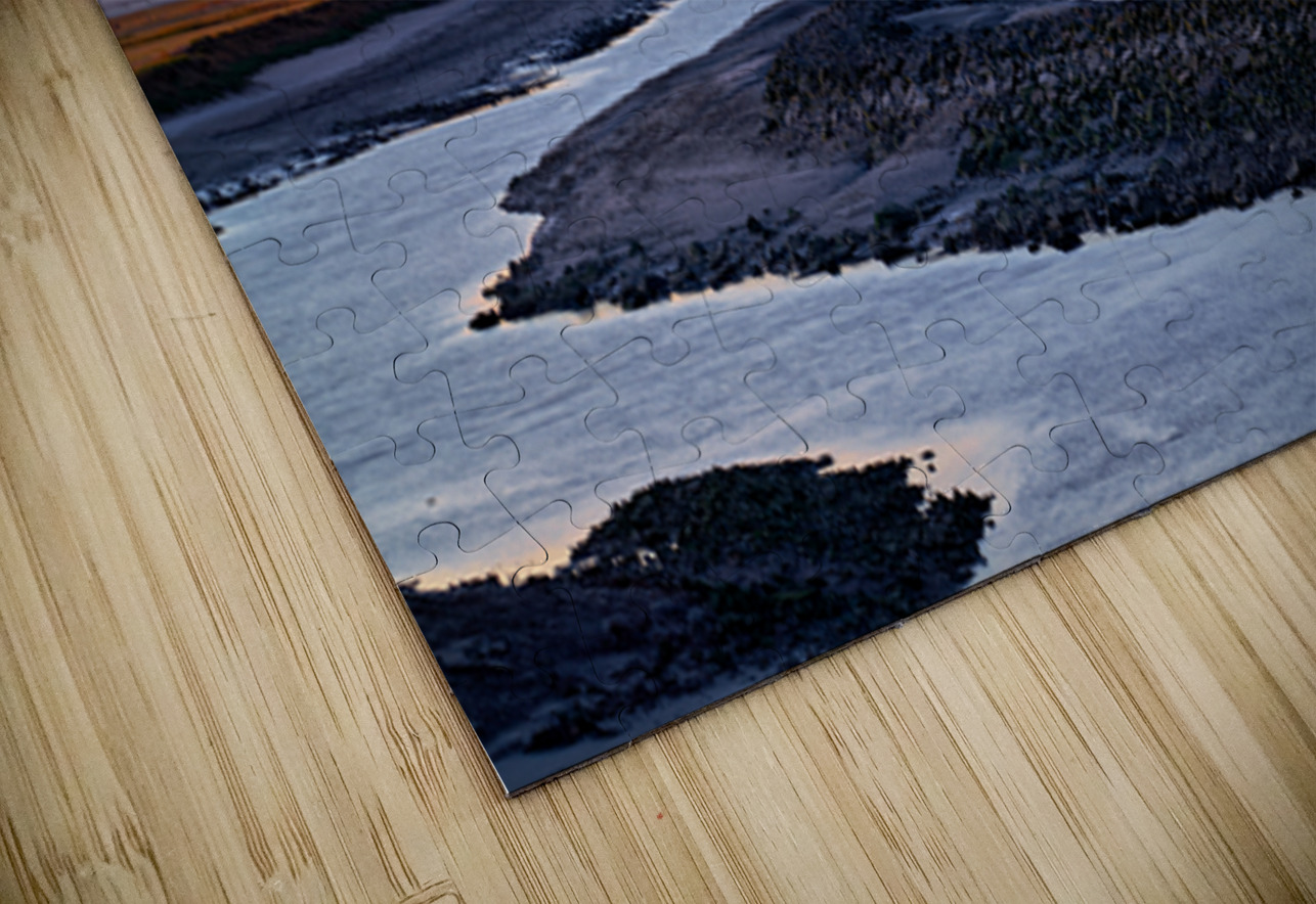 Mont Saint Michel in Normandy at dusk with river and landscape Marco Brivio Puzzle