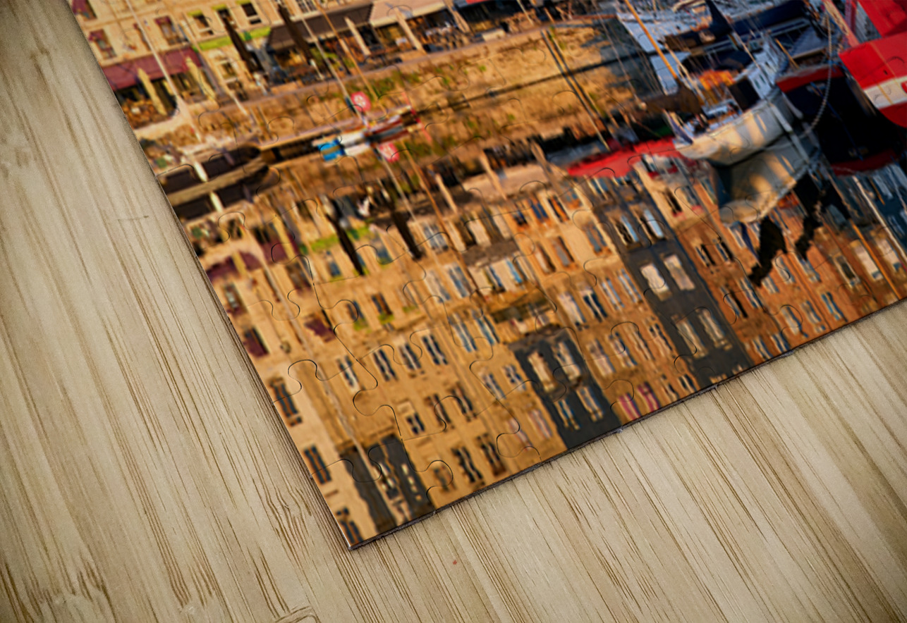 Sunrise at Honfleur harbour in Normandy France with reflections Marco Brivio Puzzle