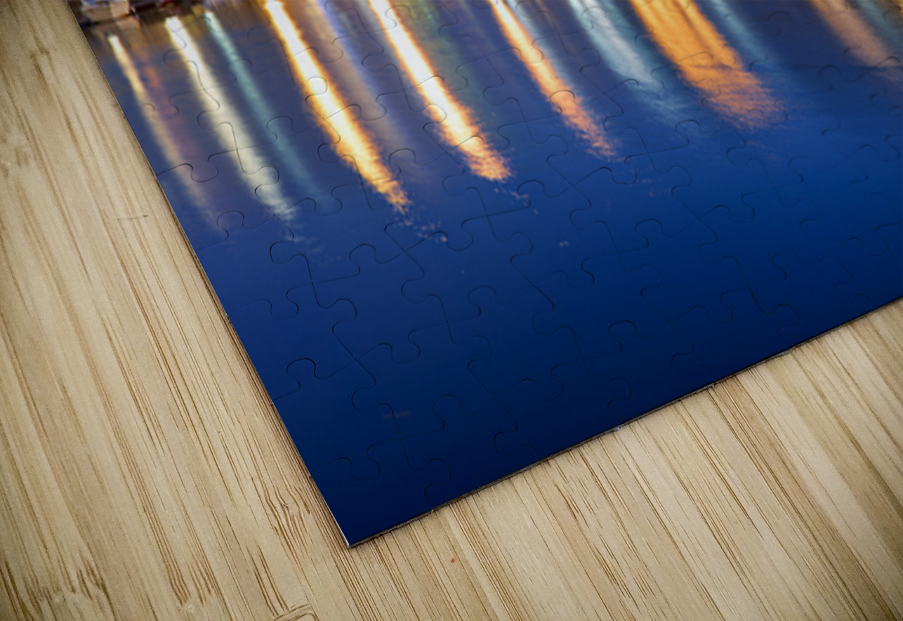 Harbour view of Honfleur at dusk with boats and buildings Marco Brivio Puzzle