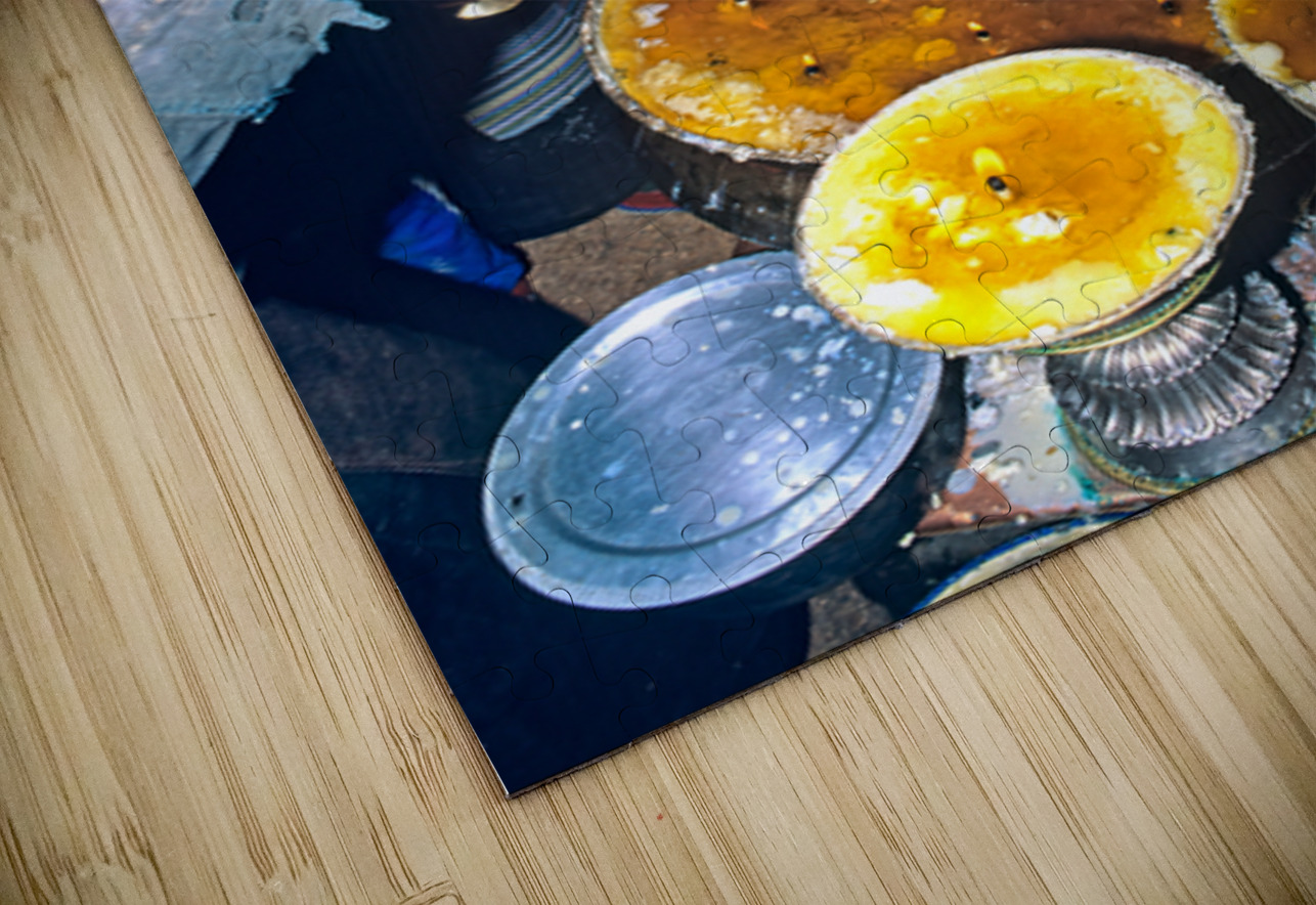 Lighting butter lamps during a ceremony in Tibet Marco Brivio Puzzle