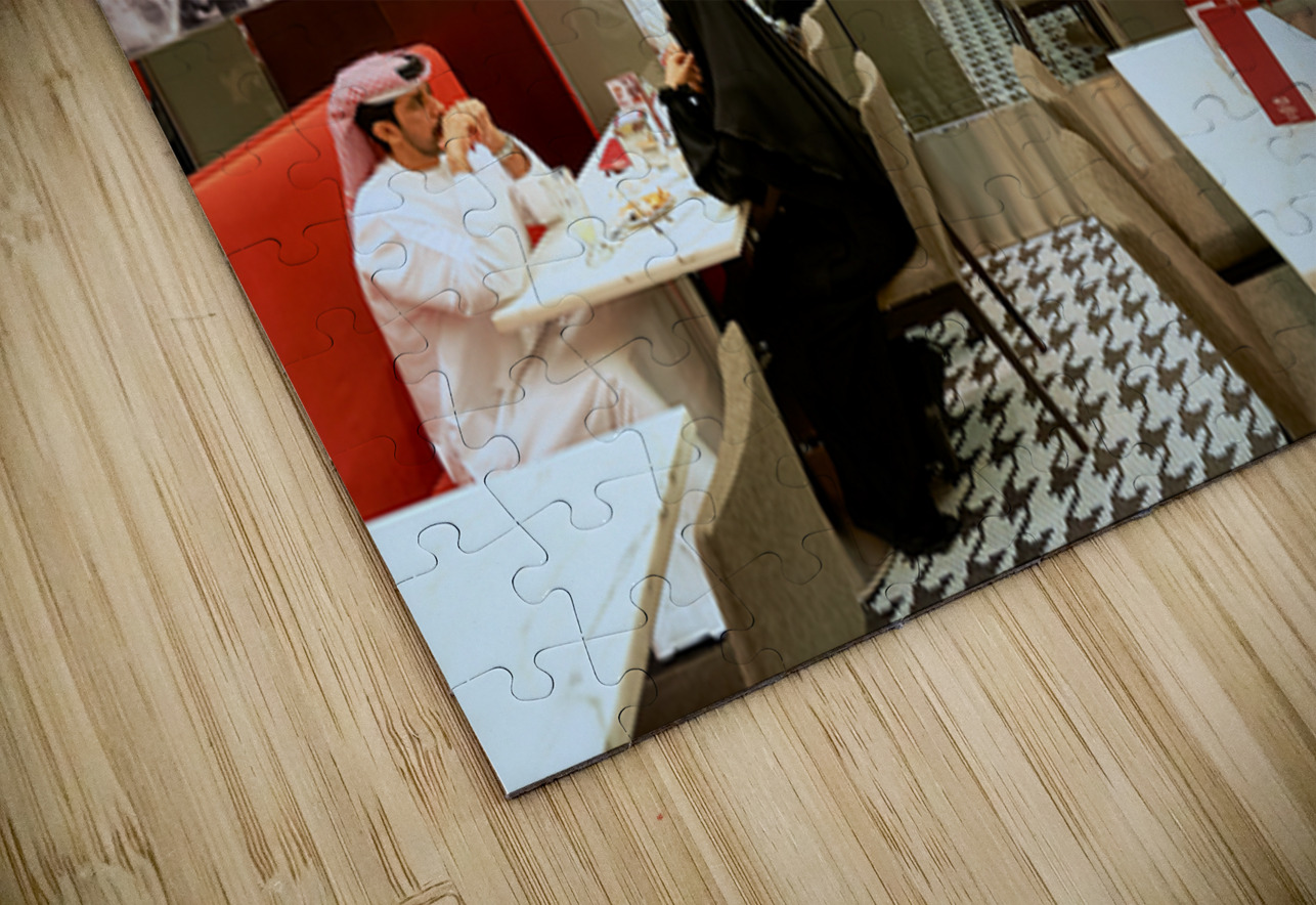 Dining in a modern restaurant with reflective walls in Dubai Marco Brivio Puzzle