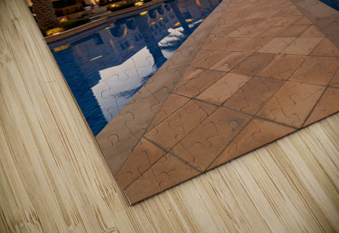 Burj Khalifa towers over pool and traditional buildings in Dubai Marco Brivio Puzzle