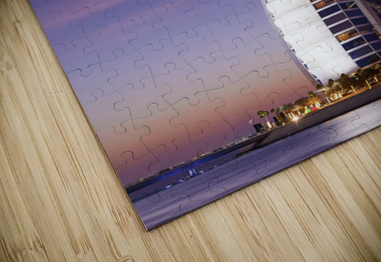 Burj Al Arab hotel illuminated at dusk in Dubai UAE Marco Brivio Puzzle