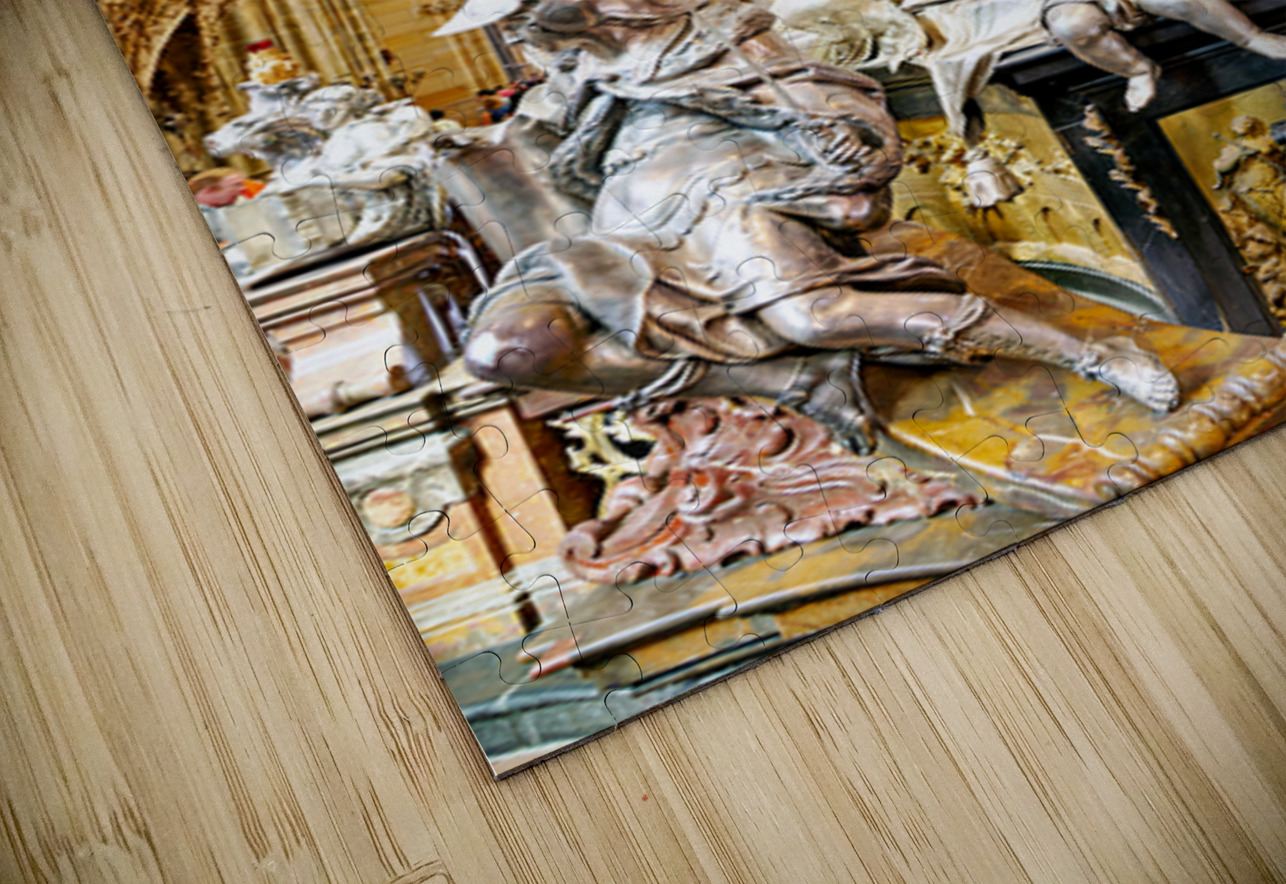 Ornate silver religious monument inside a grand cathedral. Marco Brivio Puzzle