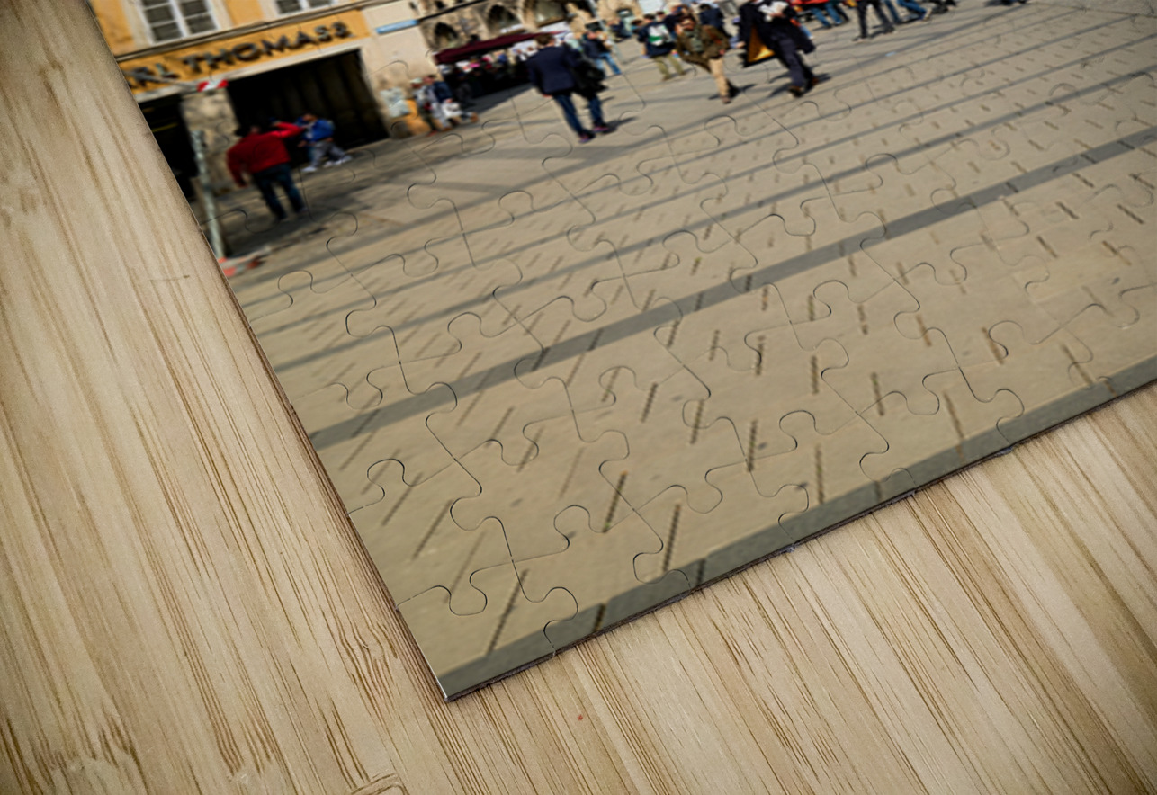 Crowd gathers near town hall in Marienplatz Munich Germany Marco Brivio Puzzle