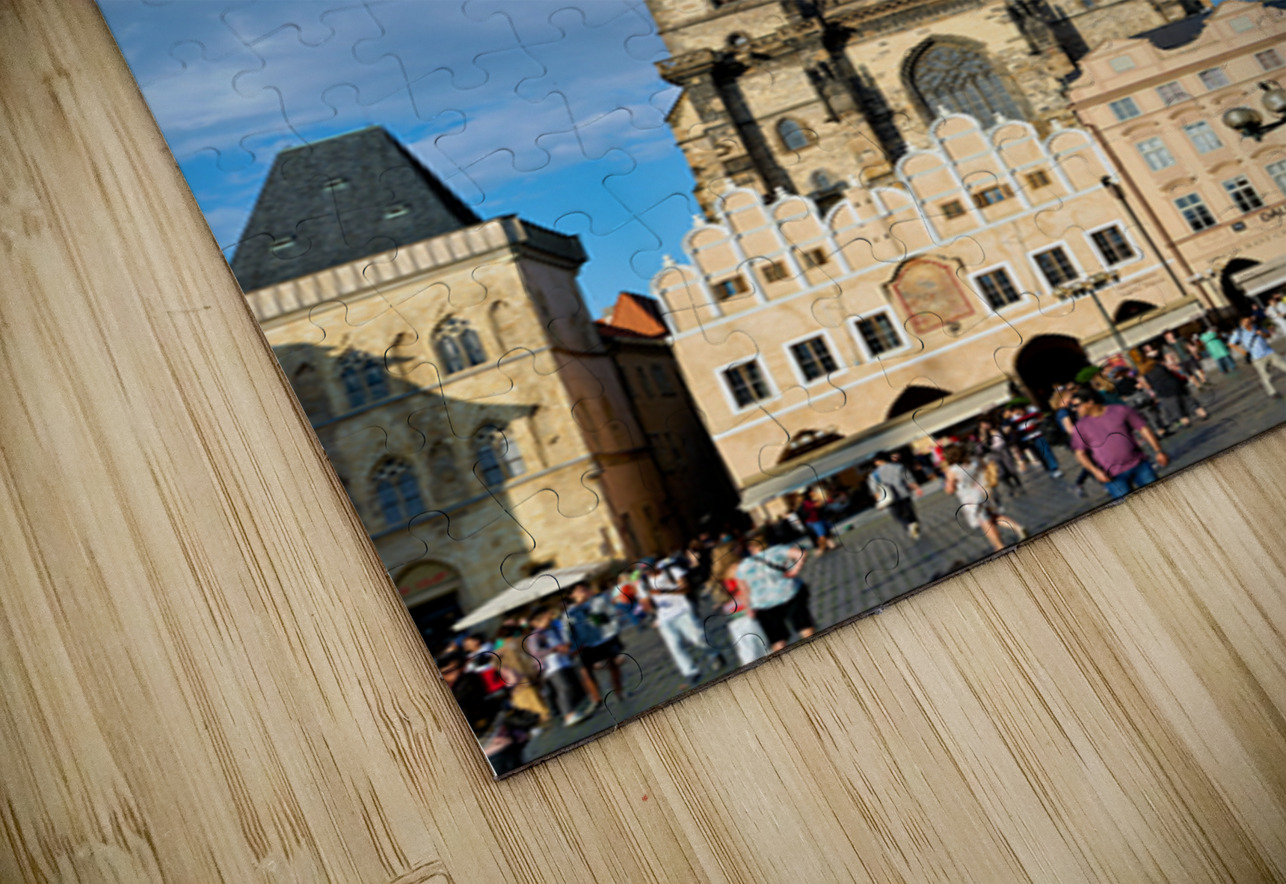 Crowded Old Town Square Prague featuring Týn Church. Marco Brivio Puzzle