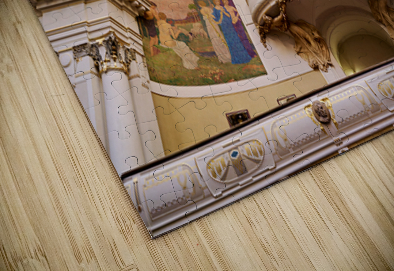 Ornate theater interior with murals sculptures and balcony. Marco Brivio Puzzle