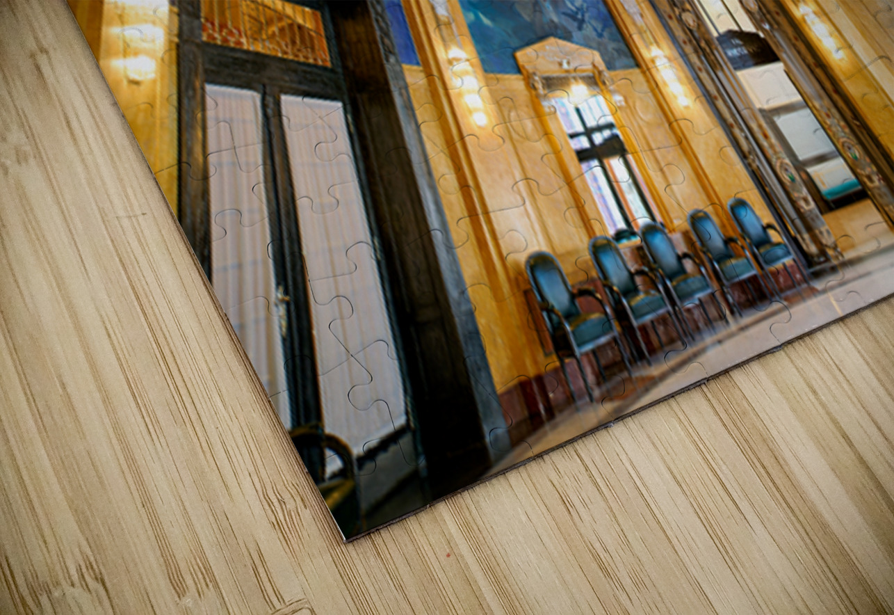 Grand hall with elaborate murals dome and stained glass. Marco Brivio Puzzle