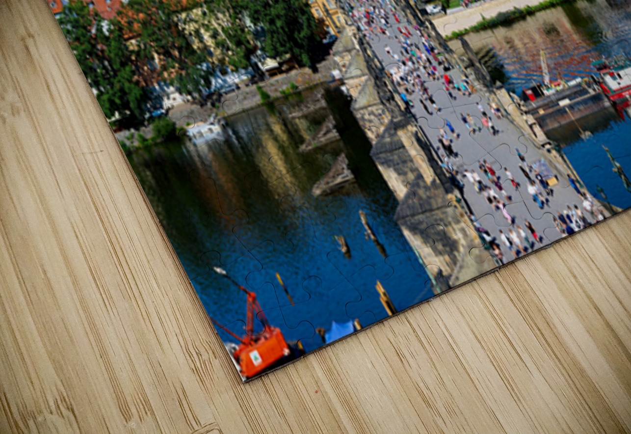 Pragues iconic Charles Bridge Vltava River and historic city  Marco Brivio Puzzle