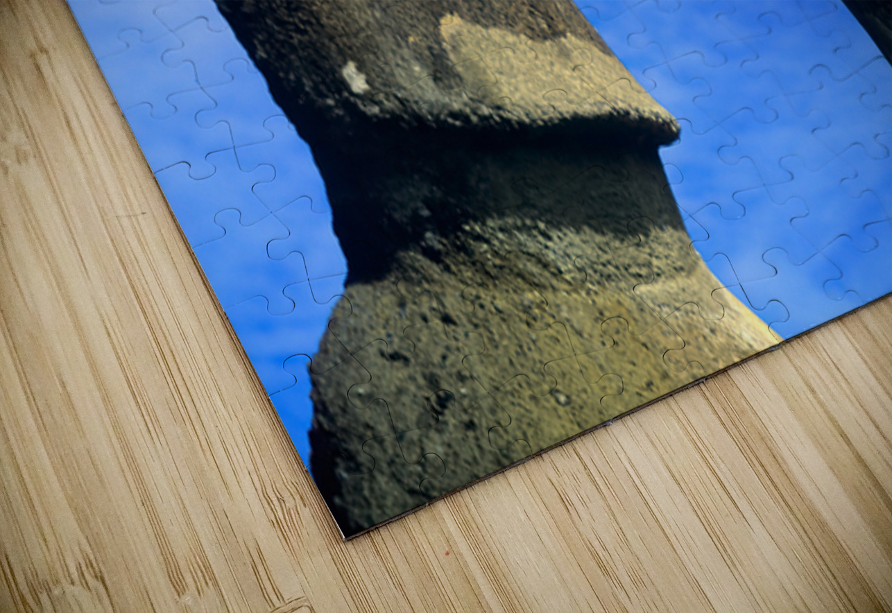 Two Moai statues against a blue sky. Marco Brivio Puzzle