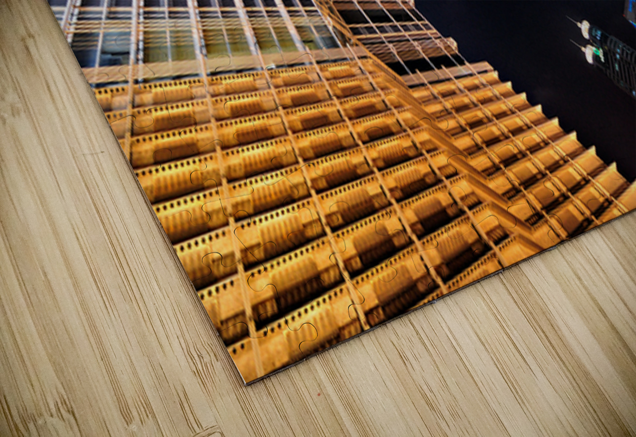 City skyline with skyscrapers shining bright in Shanghai at nigh Marco Brivio Puzzle