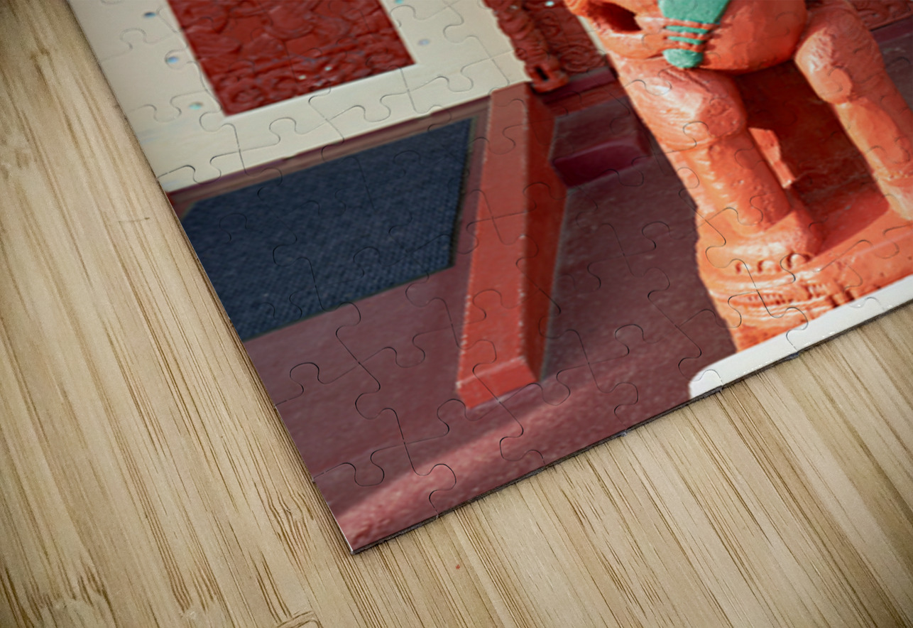 Maori carving at Whakarewarewa village in Rotorua New Zealand Marco Brivio Puzzle