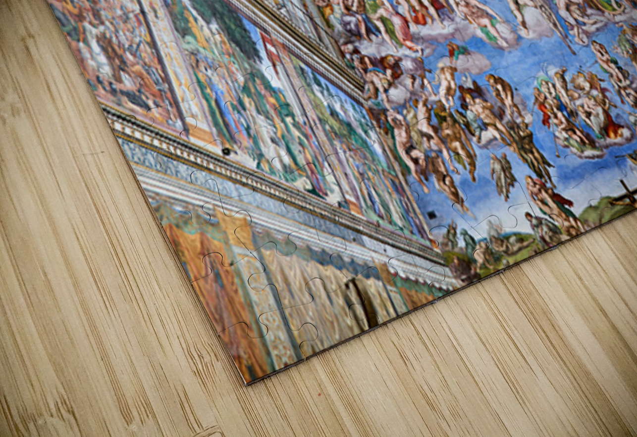 Visitors observe Michelangelos Last Judgement in the Sistine Ch Marco Brivio Puzzle