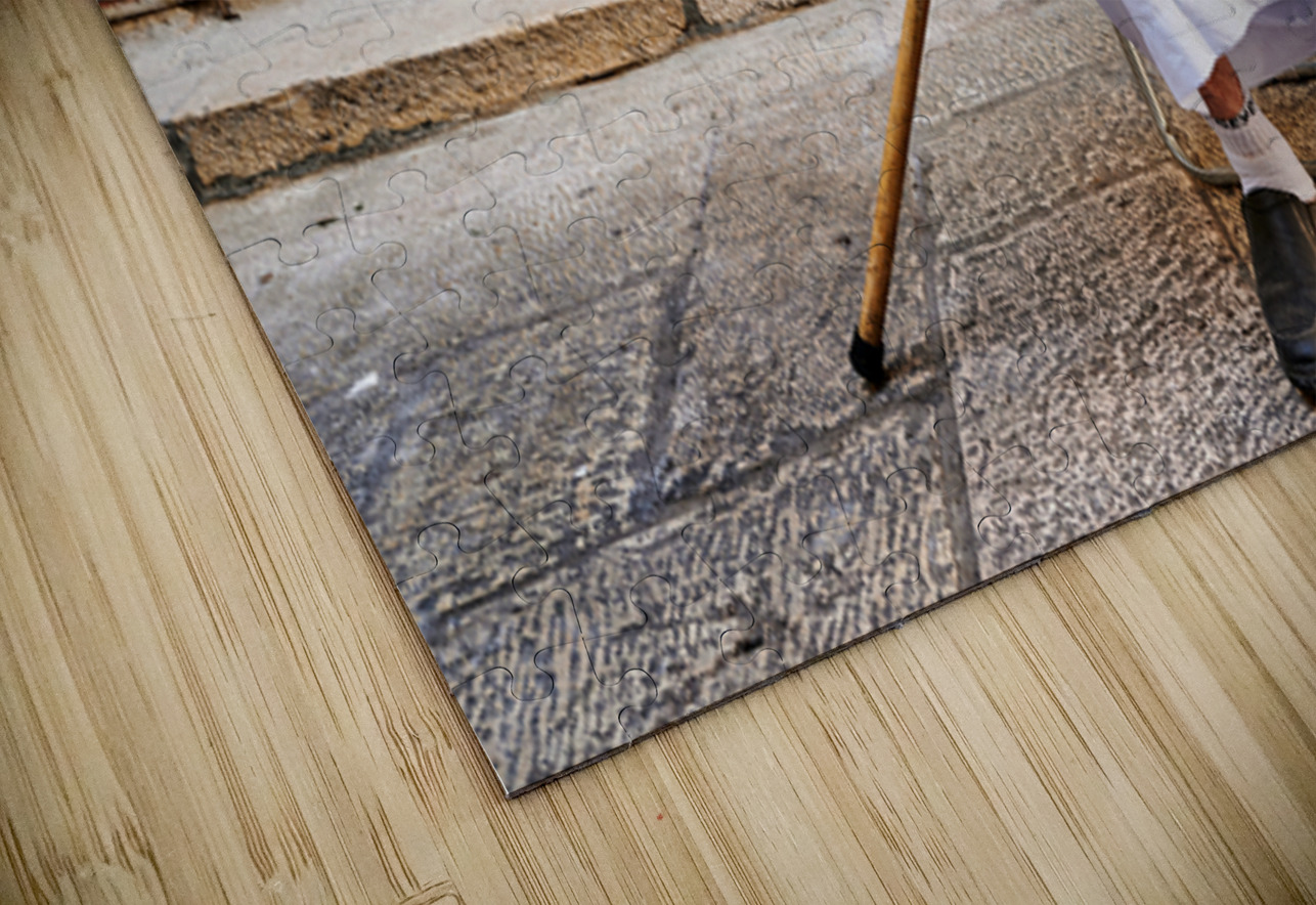 Old man sits in the old city of Jerusalem asking for help Marco Brivio Puzzle