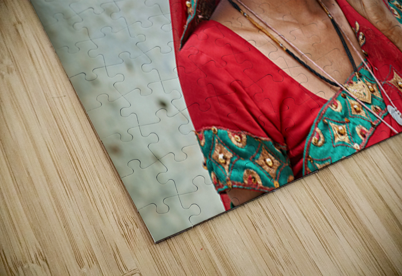 Portrait of a woman in traditional dress in Mandawa Rajasthan Marco Brivio Puzzle