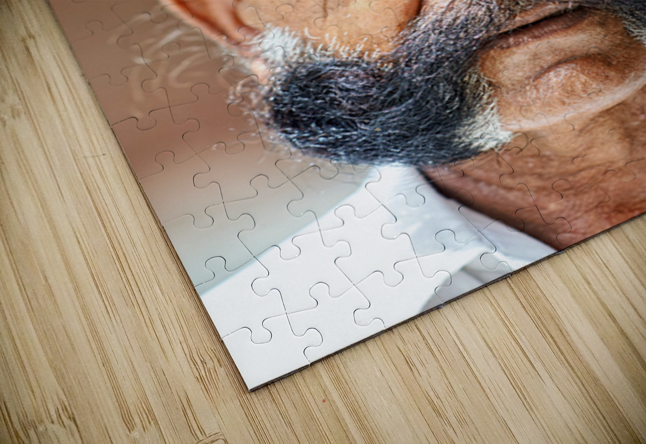 Senior man in colorful turban in Deshnok Rajasthan India Marco Brivio Puzzle