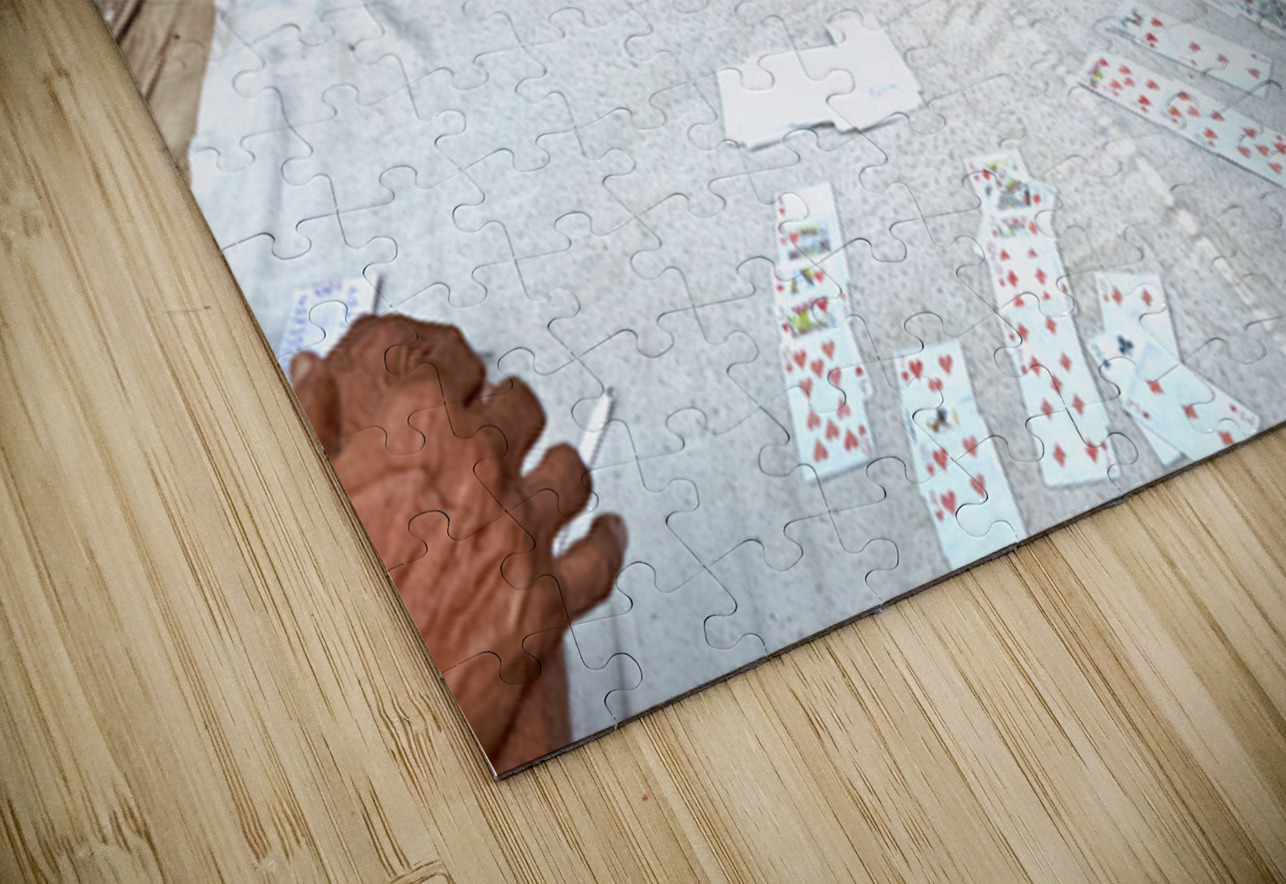 Men playing cards on the street in Bikaner Rajasthan during the Marco Brivio Puzzle