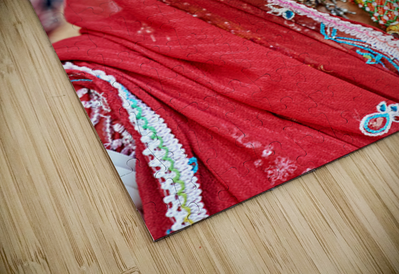 Portrait of a woman in traditional dress from Jaisalmer India Marco Brivio Puzzle