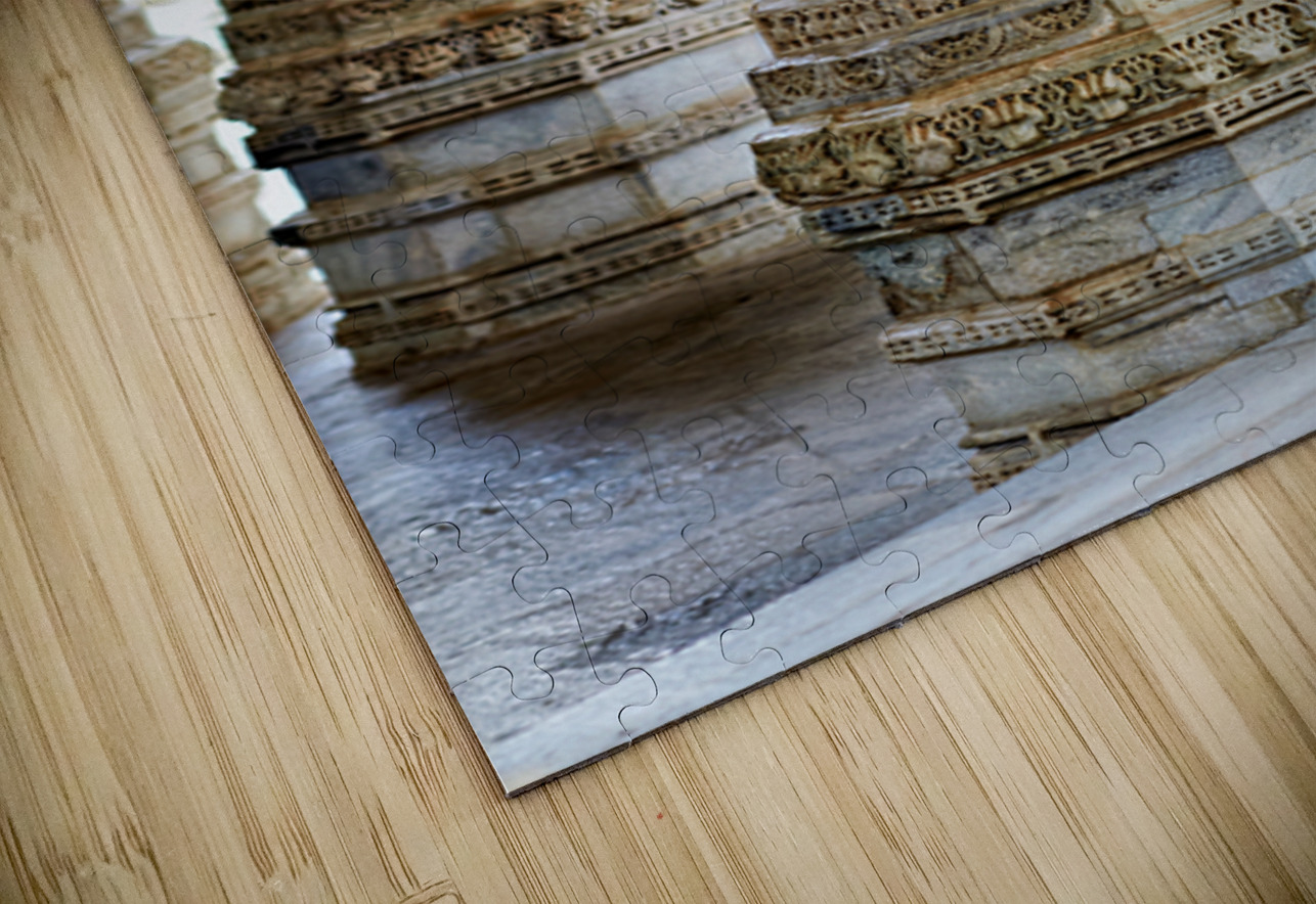 Jain old temples with intricate pillars in Ranakpur Rajasthan Marco Brivio Puzzle