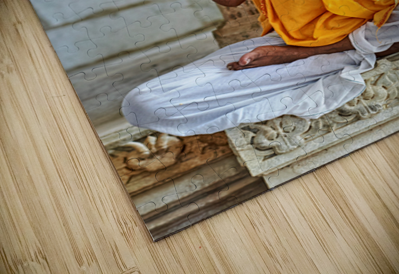 Man prays in Jain temple in Ranakpur Rajasthan during the day Marco Brivio Puzzle
