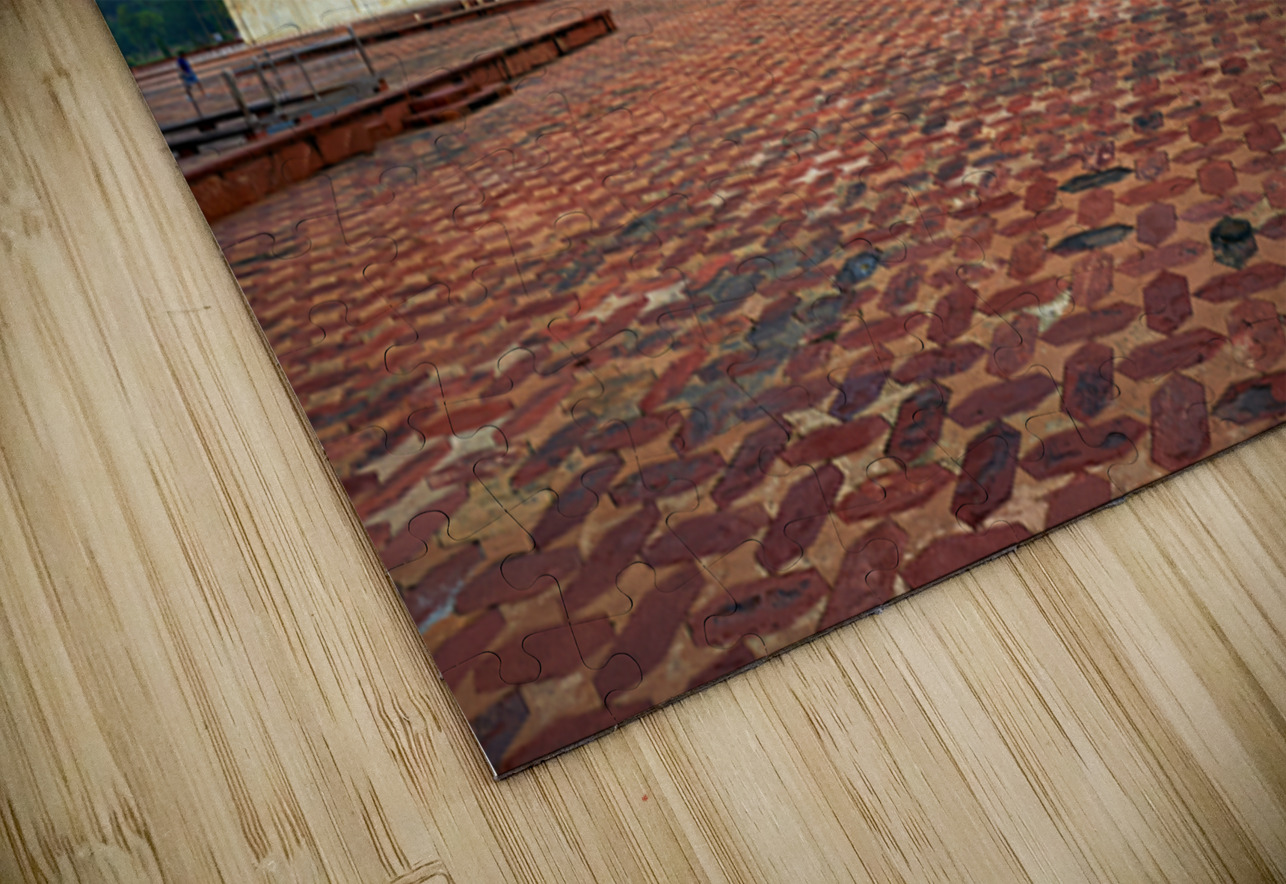 Taj Mahal in Agra during cloudy weather with empty courtyard Marco Brivio Puzzle