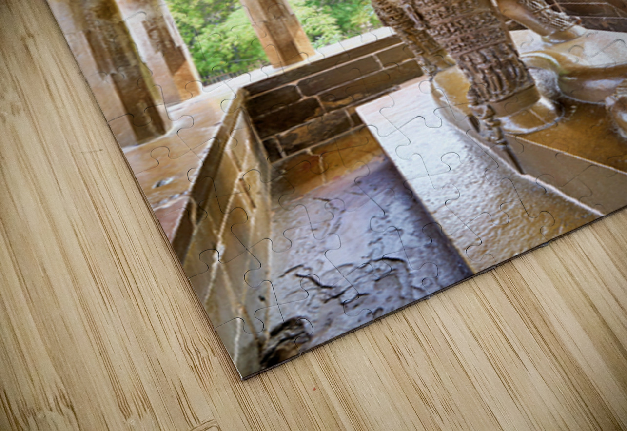 Nandi shrine in Khajuraho Madhya Pradesh shows ancient stone ca Marco Brivio Puzzle