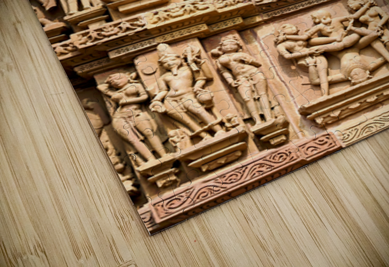Hindu erotic temples in Khajuraho Madhya Pradesh showcase sculp Marco Brivio Puzzle