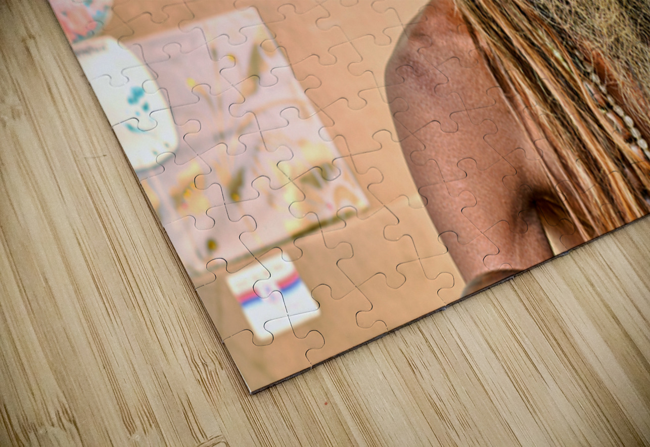 Sadhu in Varanasi Uttar Pradesh with long hair and beard Marco Brivio Puzzle