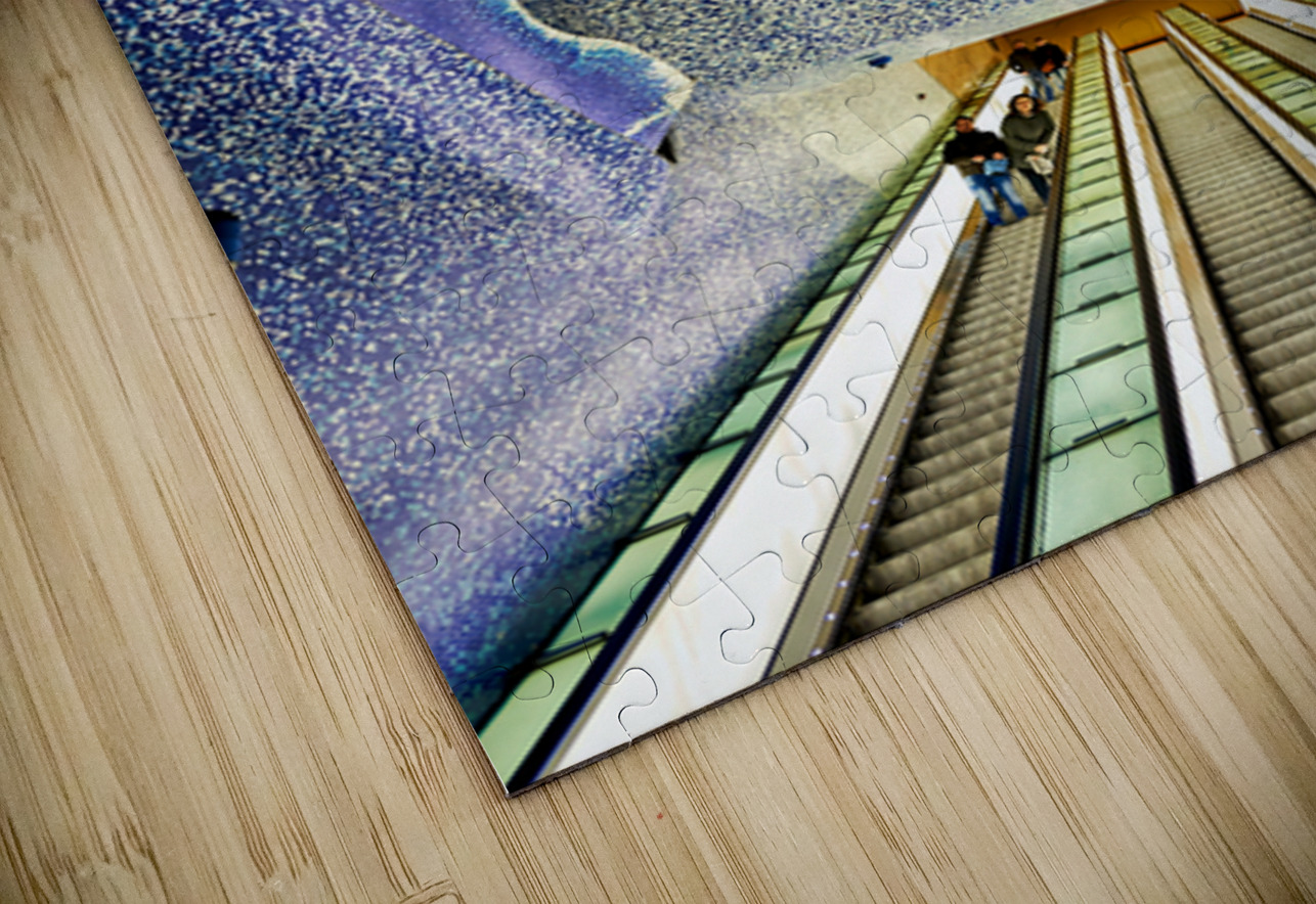 People travel down escalators at Toledo station in Naples Metro Marco Brivio Puzzle