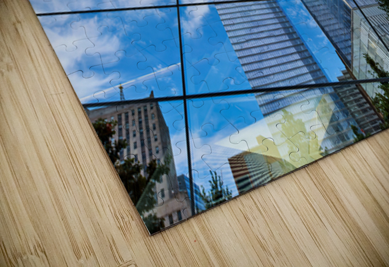 Reflections of one world trade center in manhattan Marco Brivio Puzzle