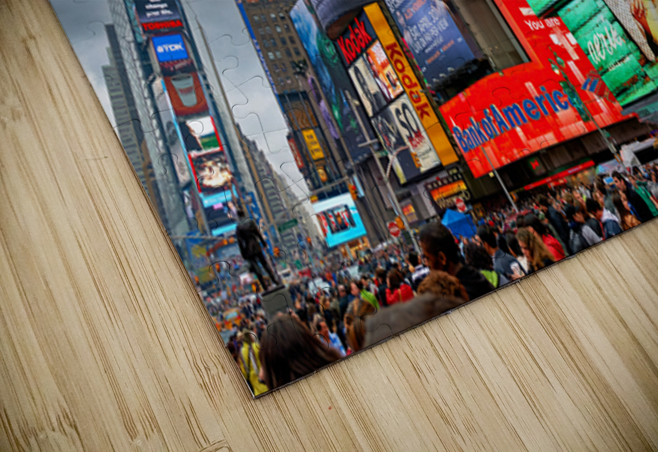 Crowd gathers in Times Square with bright ads in New York City Marco Brivio Puzzle