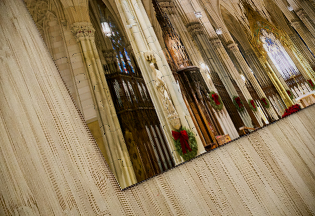 Visitors admire St. Patricks Cathedral in Manhattan during the  Marco Brivio Puzzle