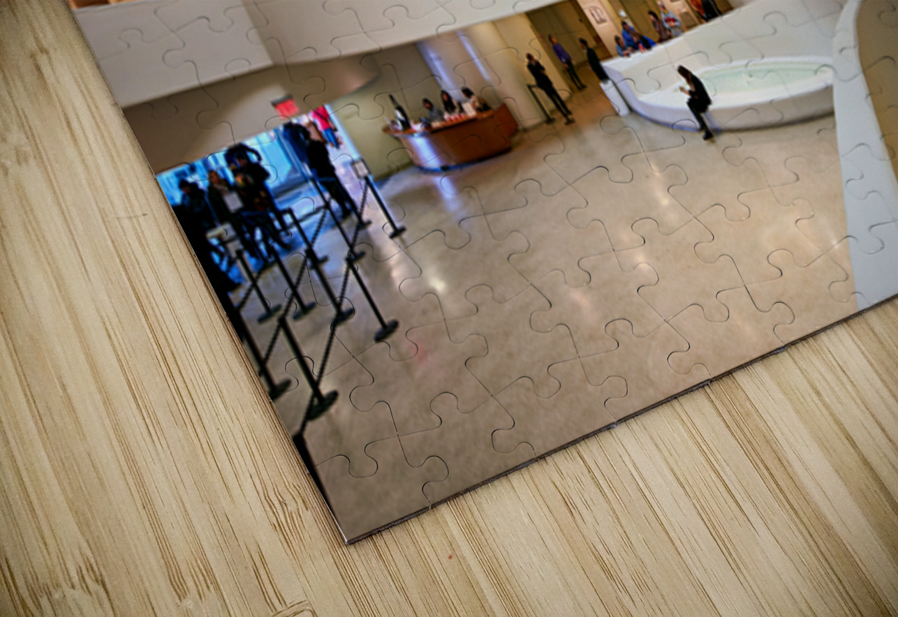 Visitors explore interior of Solomon R. Guggenheim Museum in New Marco Brivio Puzzle