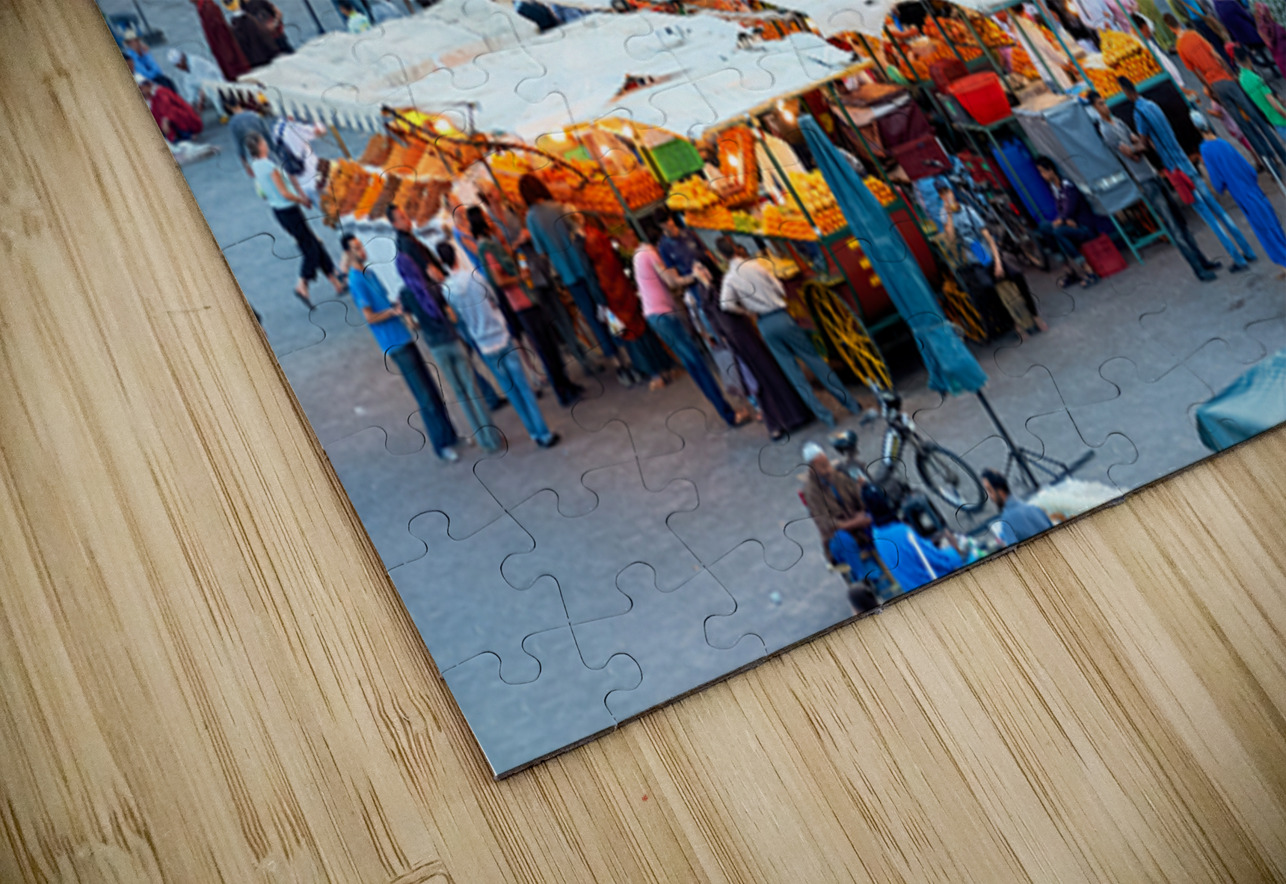 Sunset at Djema el Fna square in Marrakesh with lively crowds Marco Brivio Puzzle