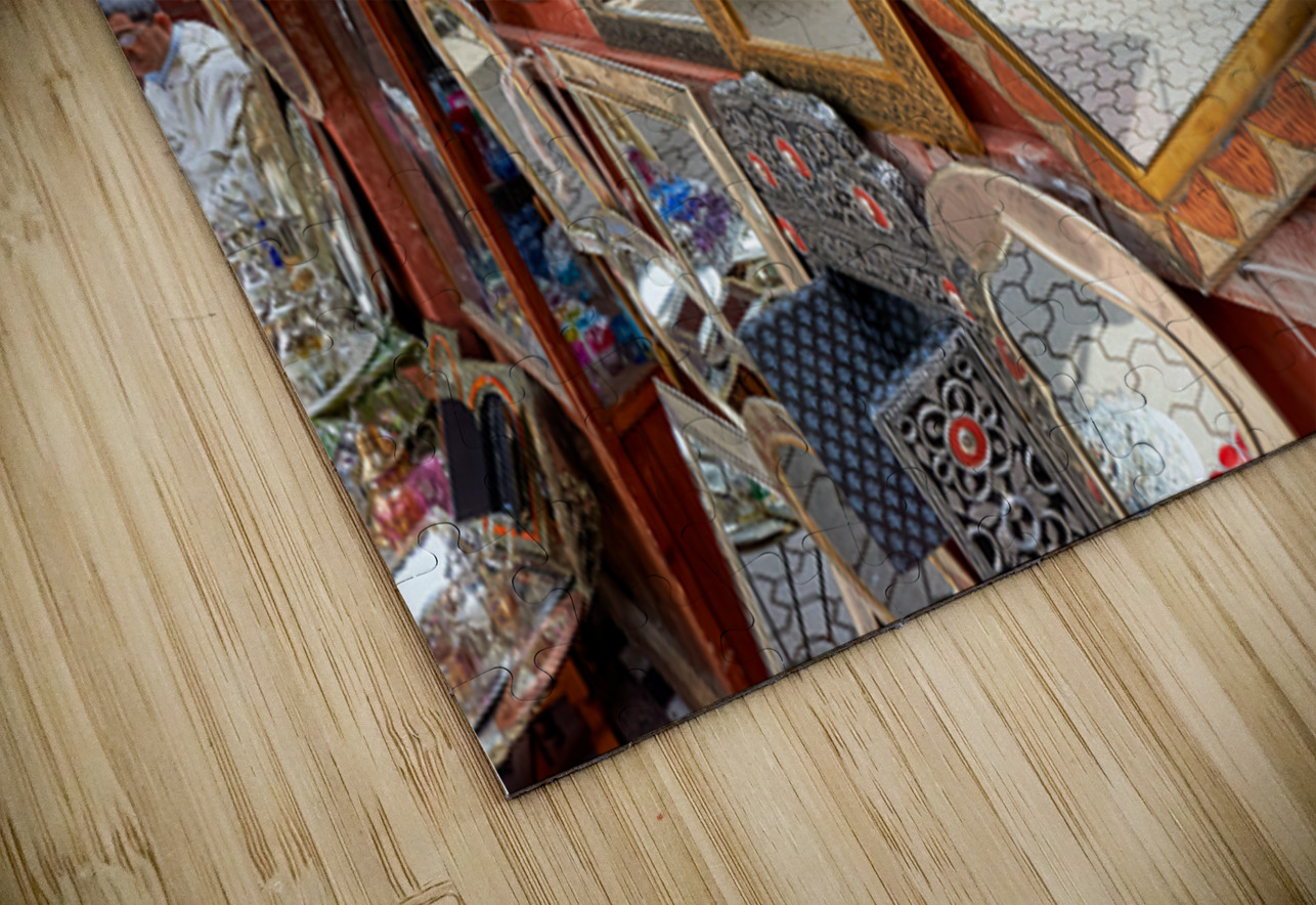 Life in the souk of Marrakesh showing local shops and items Marco Brivio Puzzle