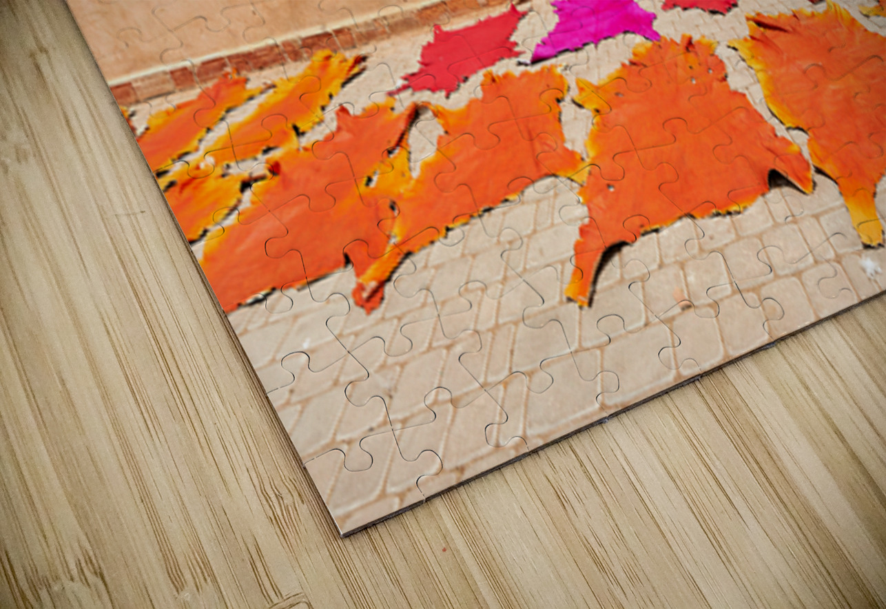 Dyed leather drying in the sun in Marrakesh Morocco Marco Brivio Puzzle