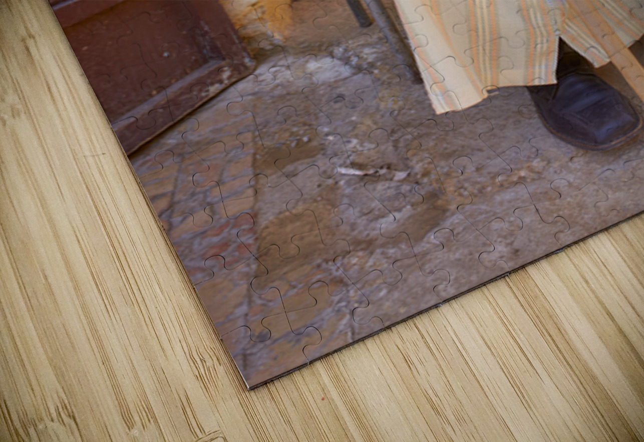 Old man sitting in Meknes Morocco in daylight Marco Brivio Puzzle