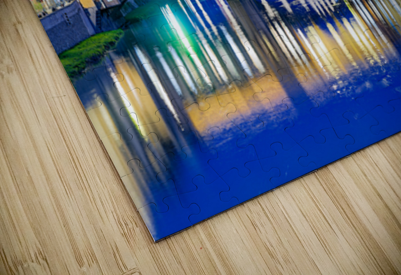 Ponte Vecchio bridge in Florence under evening sky over river Ar Marco Brivio Puzzle