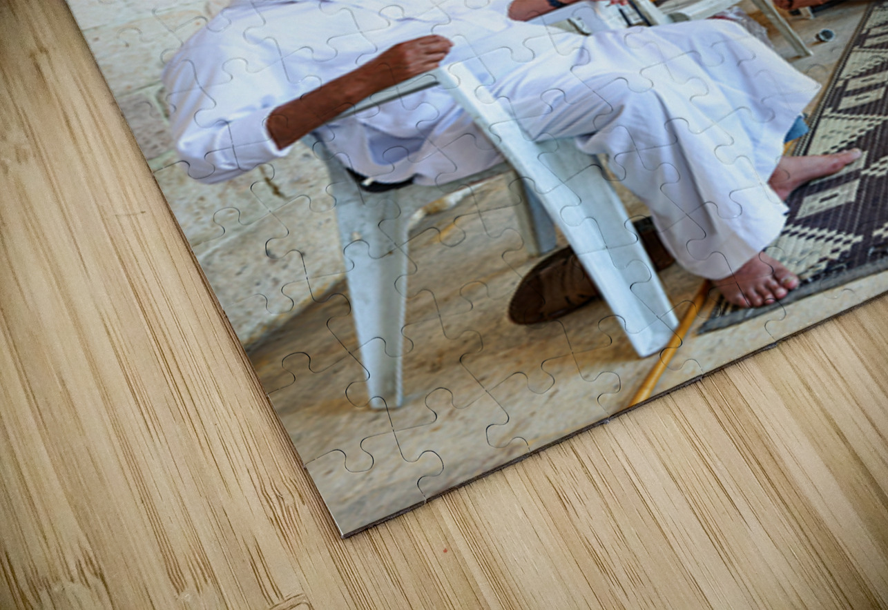 Sitting and waiting at a mosque in Aleppo Syria Marco Brivio Puzzle