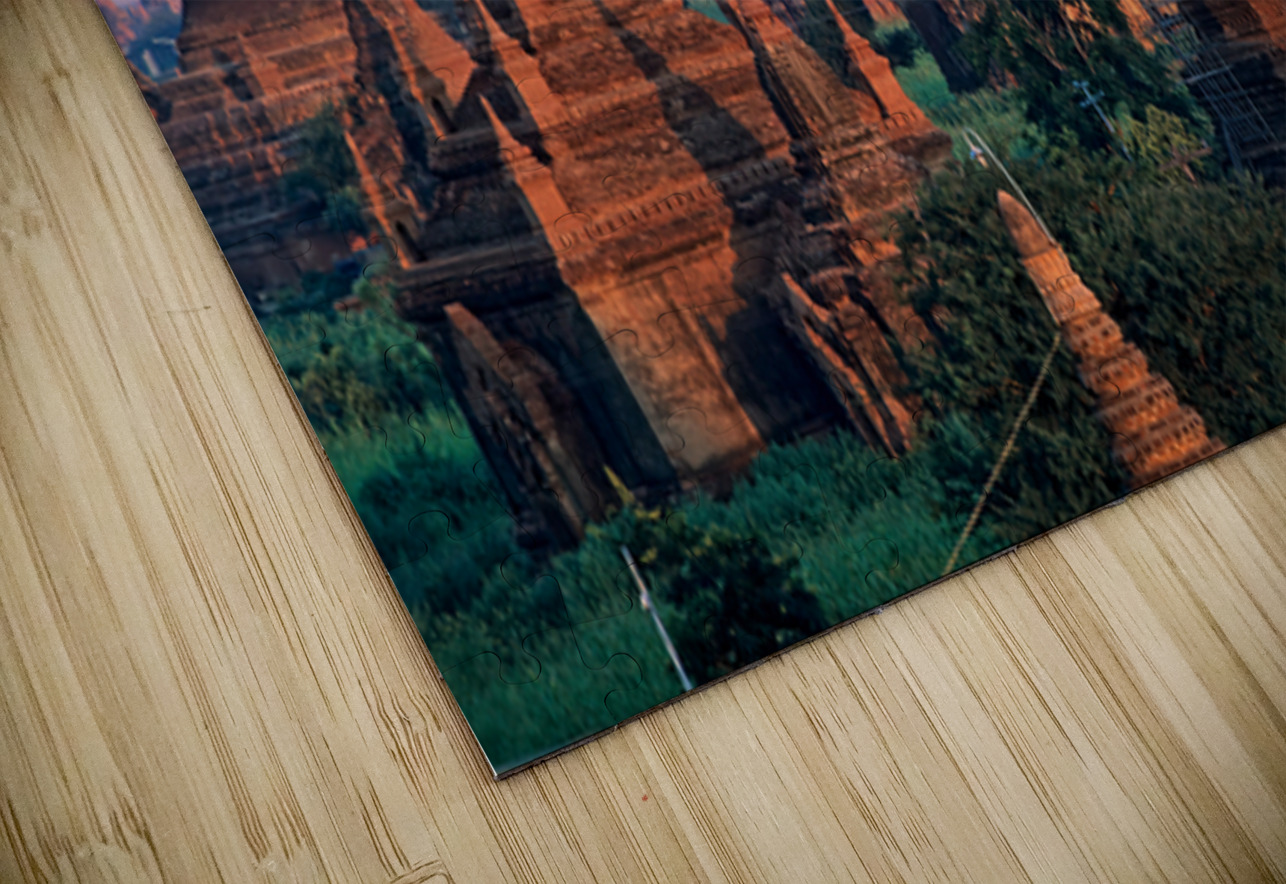 Temples in Bagan at dusk with a clear sky over Myanmar Marco Brivio Puzzle