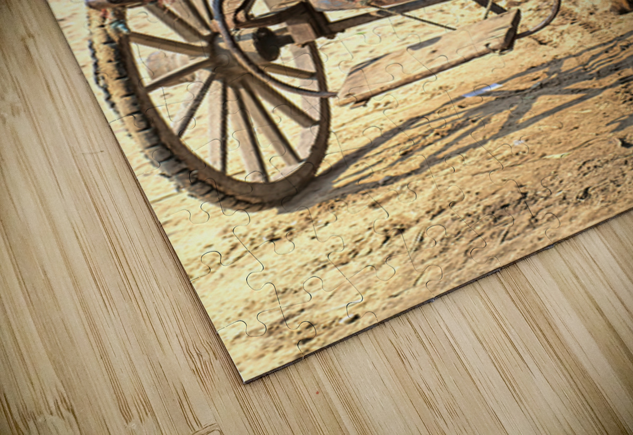 Man rests on cart in Myanmar during warm daytime Marco Brivio Puzzle