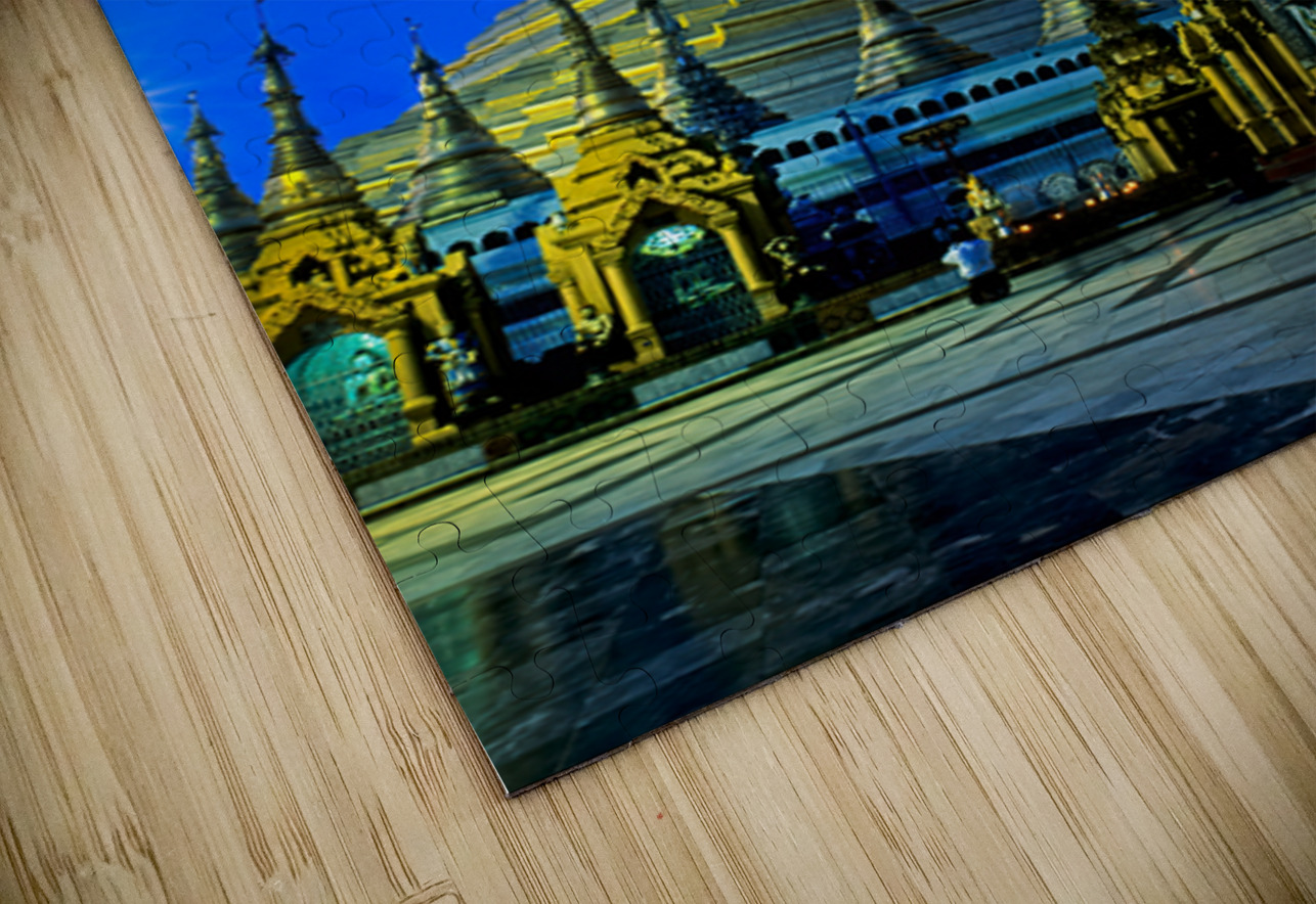 Popular Schwedagon Paya at night in Yangon Myanmar Marco Brivio Puzzle