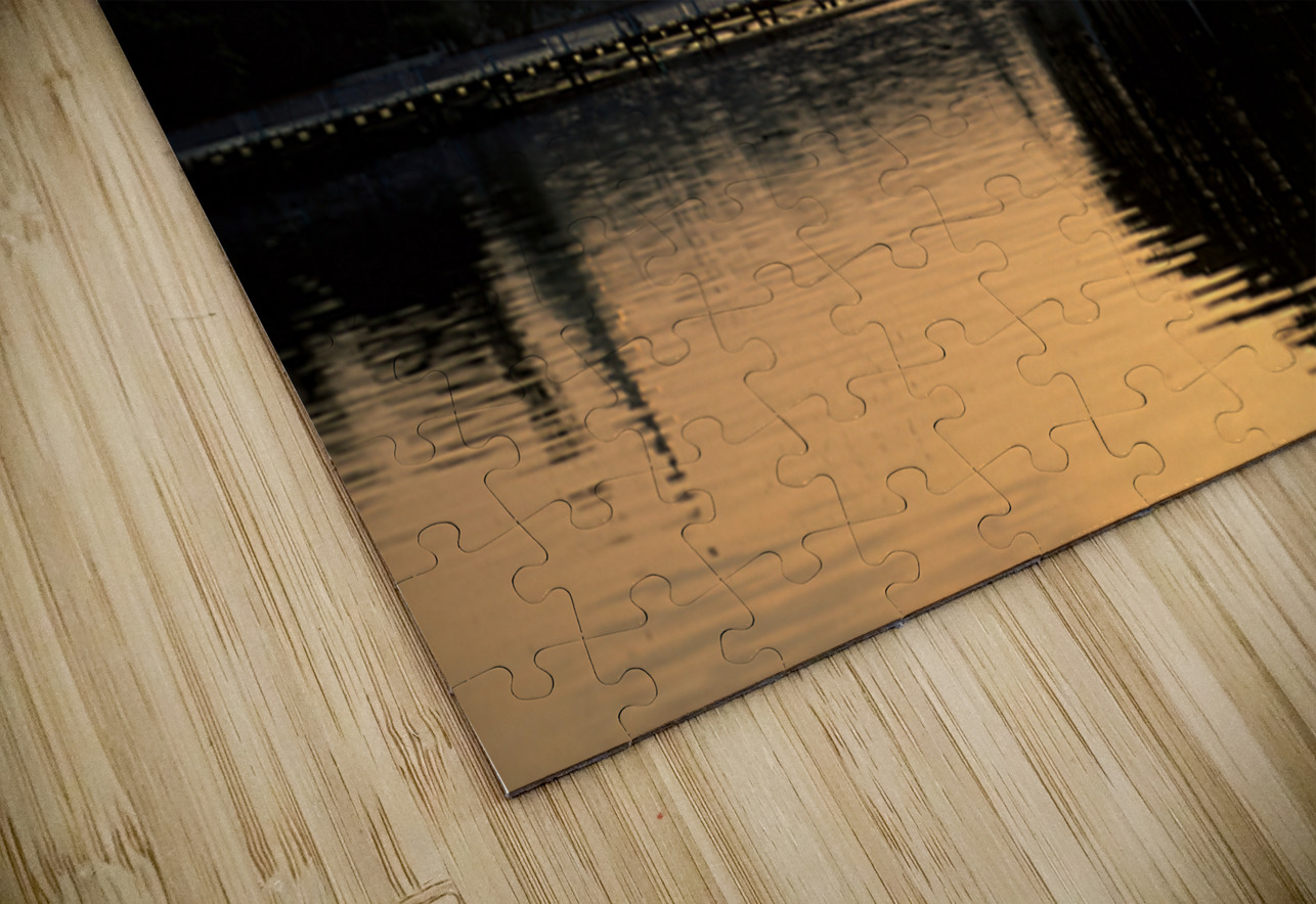 Sunset over the water in Yangon with palm trees and buildings Marco Brivio Puzzle