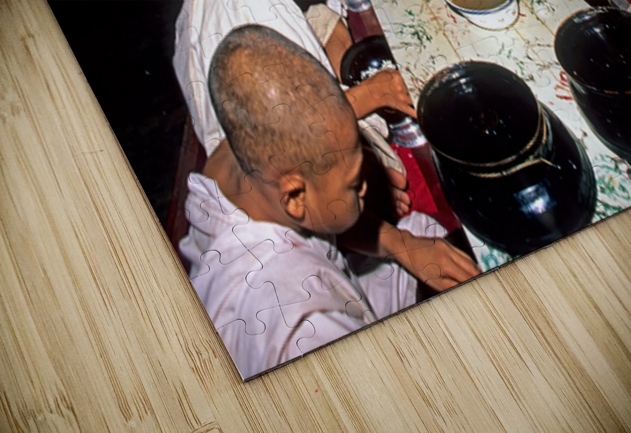 Monks having lunch in Mandalay during the day Marco Brivio Puzzle